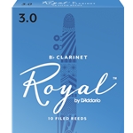 RICO ROYAL CLARINET REEDS SIZE 3.0, BOX OF 10