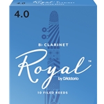 RICO ROYAL CLARINET REEDS SIZE 4.0, BOX OF 10