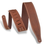 LEVY'S BUTTER DOUBLE STITCH GUITAR STRAP - BROWN