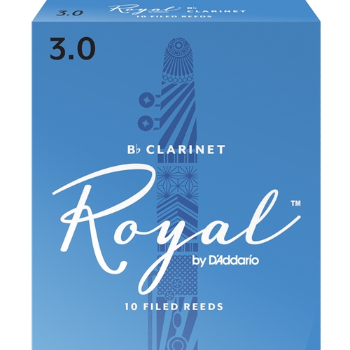 RICO ROYAL CLARINET REEDS SIZE 3.0, BOX OF 10