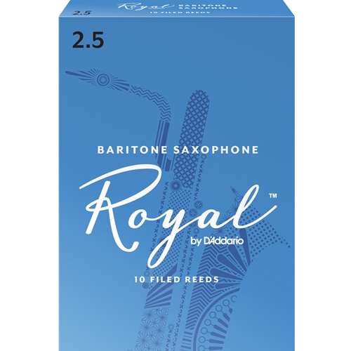 RICO ROYAL BARITONE SAX REEDS 2.5, BOX OF 10