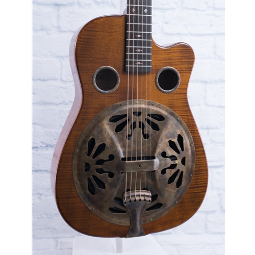 BEARD TRAILHEAD CURLY MAPLE LOTUS RESONATOR GUITAR - ROUND NECK