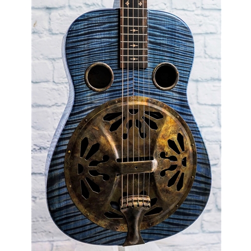 BEARD TRAILHEAD CURLY MAPLE E MODEL SQUARE NECK RESONATOR BLUE DENIM