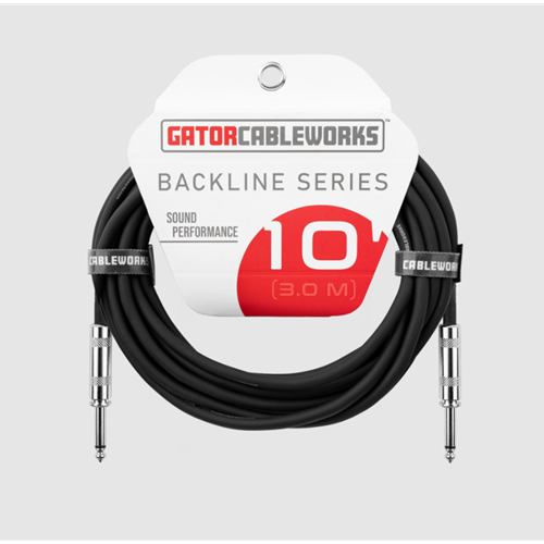 GATOR BACKLINE SERIES 10 FOOT STRAIGHT TO STRAIGHT INSTRUMENT CABLE