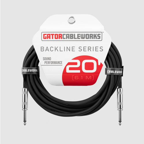 GATOR BACKLINE SERIES 20 FOOT STRAIGHT TO STRAIGHT INSTRUMENT CABLE