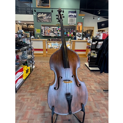 GERMAN CARVED USED 4/4 UPRIGHT BASS- FLAT BACK- 1920S